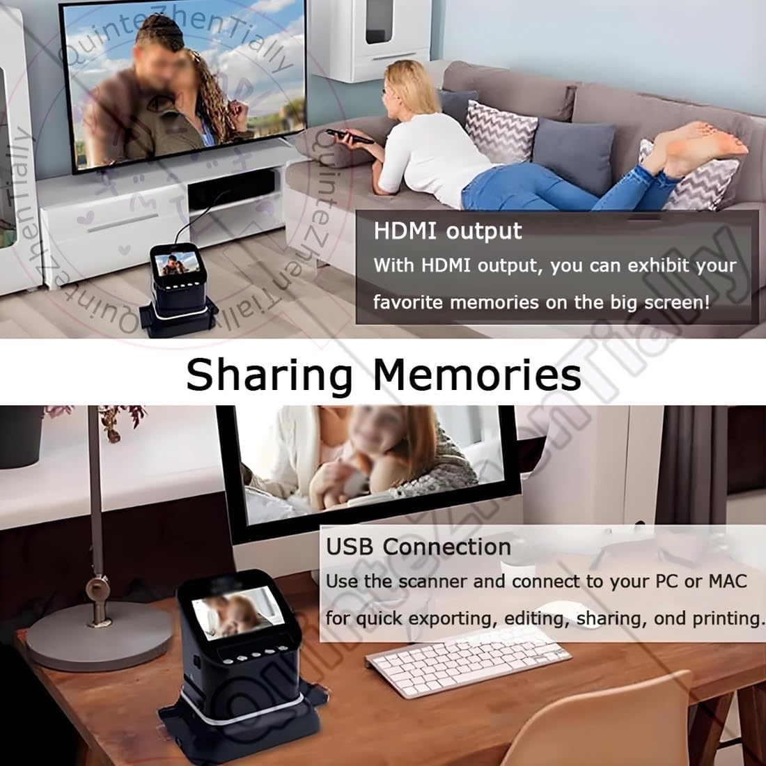 4.3' LCD All-in-One Digital Converter,High Resolution Film Slide Scanner,22 Mega Pixels Negative Photo Scanners,with 128mb Memory for Old Photo Slides & Films