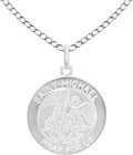 Ritastephens Sterling Silver Saint St Michael Medal Round Pendant Necklaces