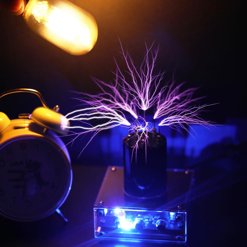 JZENT Bluetooth Music Tesla Coil SSTC Desktop Toy Plasma Loudspeaker Arc Generator Wireless Transmission Teaching Demonstration Experiment Model for boys JE-19