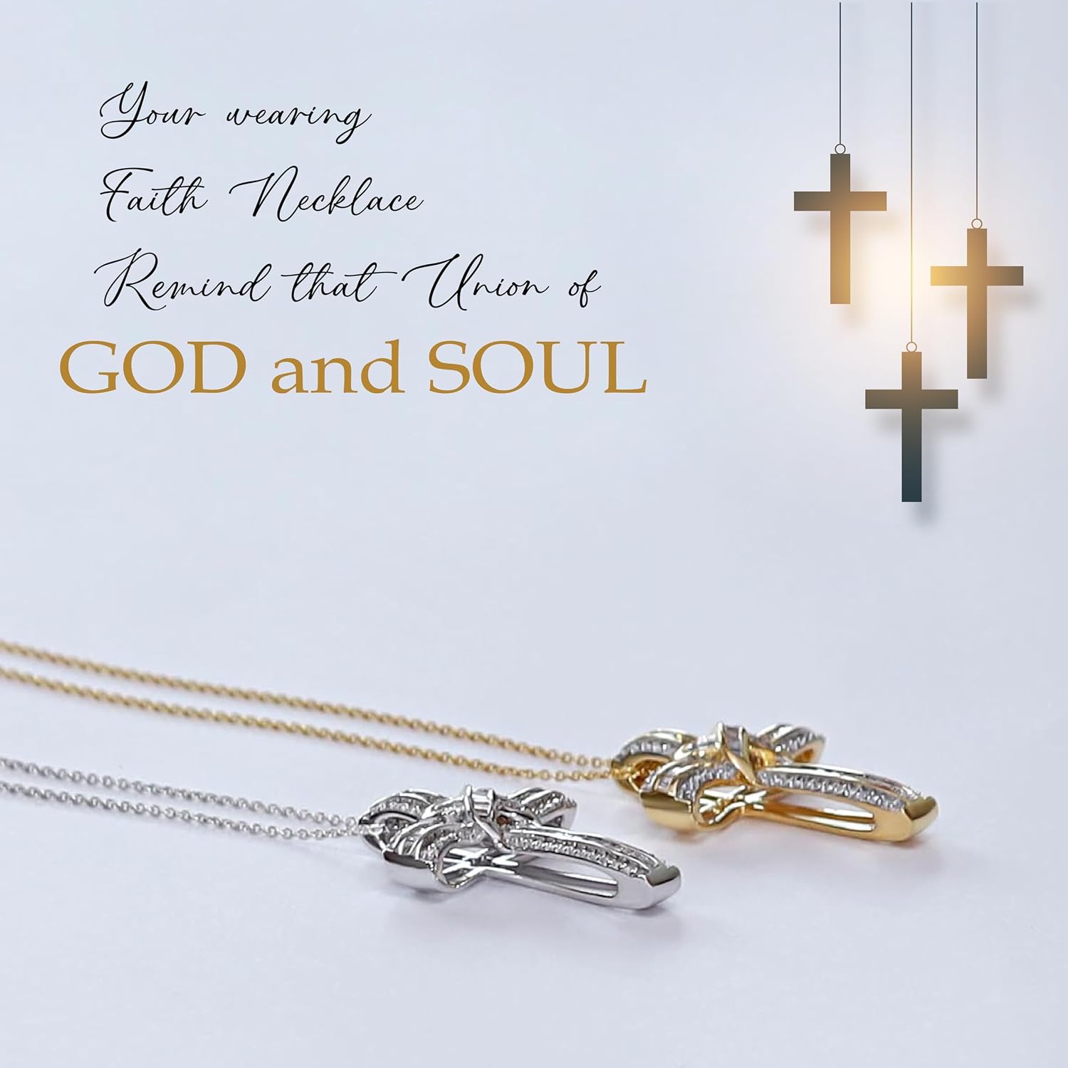Infinity Cross Diamond Pendant Necklace for Women & Men, 1.00 Cttw Natural or Lab-Grown Diamond in 14K Gold Over 925 Sterling Silver, Religious Christian Jewelry Gift with 18' Chain