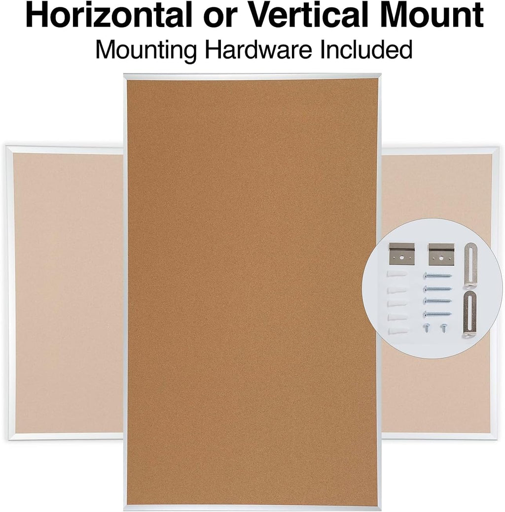 Staples Cork Bulletin Board, 5 x 3 Feet, Aluminum Frame, Vertical or Horizontal Mount, Self-Healing Surface