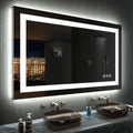 LOAAO 48'X32' LED Bathroom Mirror with Lights, Anti-Fog, Dimmable, RGB Backlit + Front Lighted, Bathroom Vanity Mirror for Wall, Memory Function