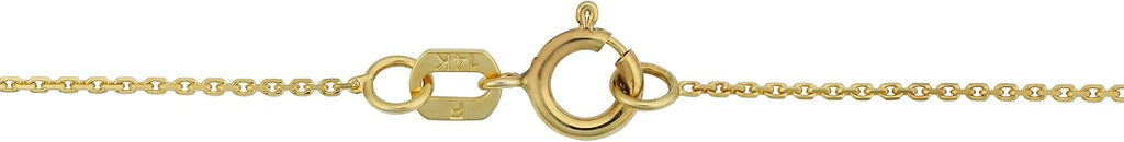 Kooljewelry 14k Yellow Gold 0.8 mm Diamond-cut Cable Chain Necklace