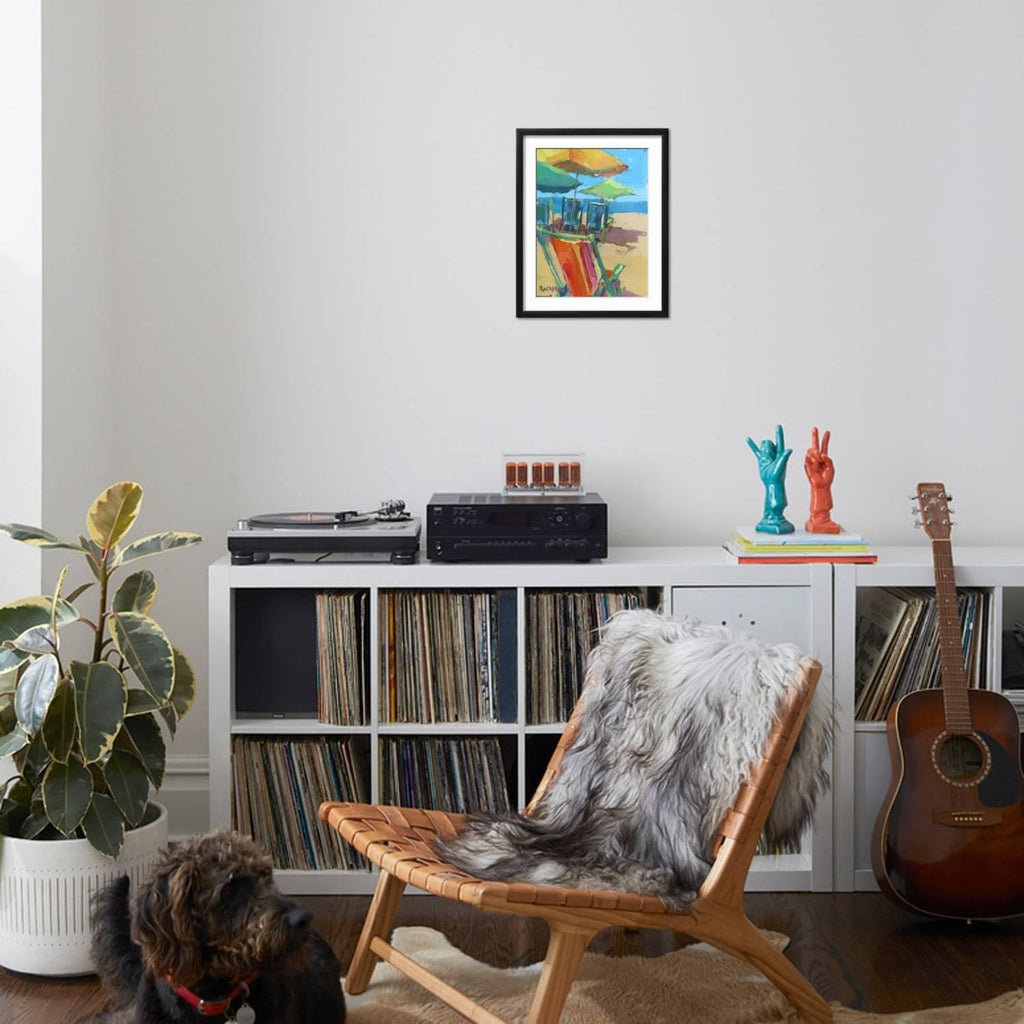 ART.COM Wall Art Print Beach Days on Black Frame by Page Pearson Railsback, 17' x 21'