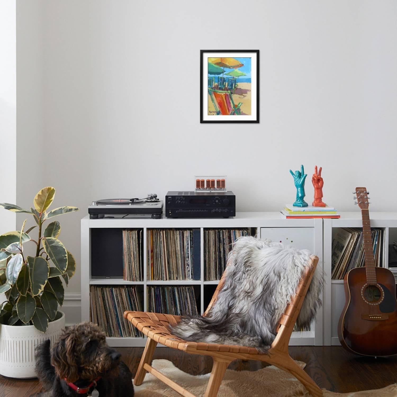 ART.COM Wall Art Print Beach Days on Black Frame by Page Pearson Railsback, 17' x 21'
