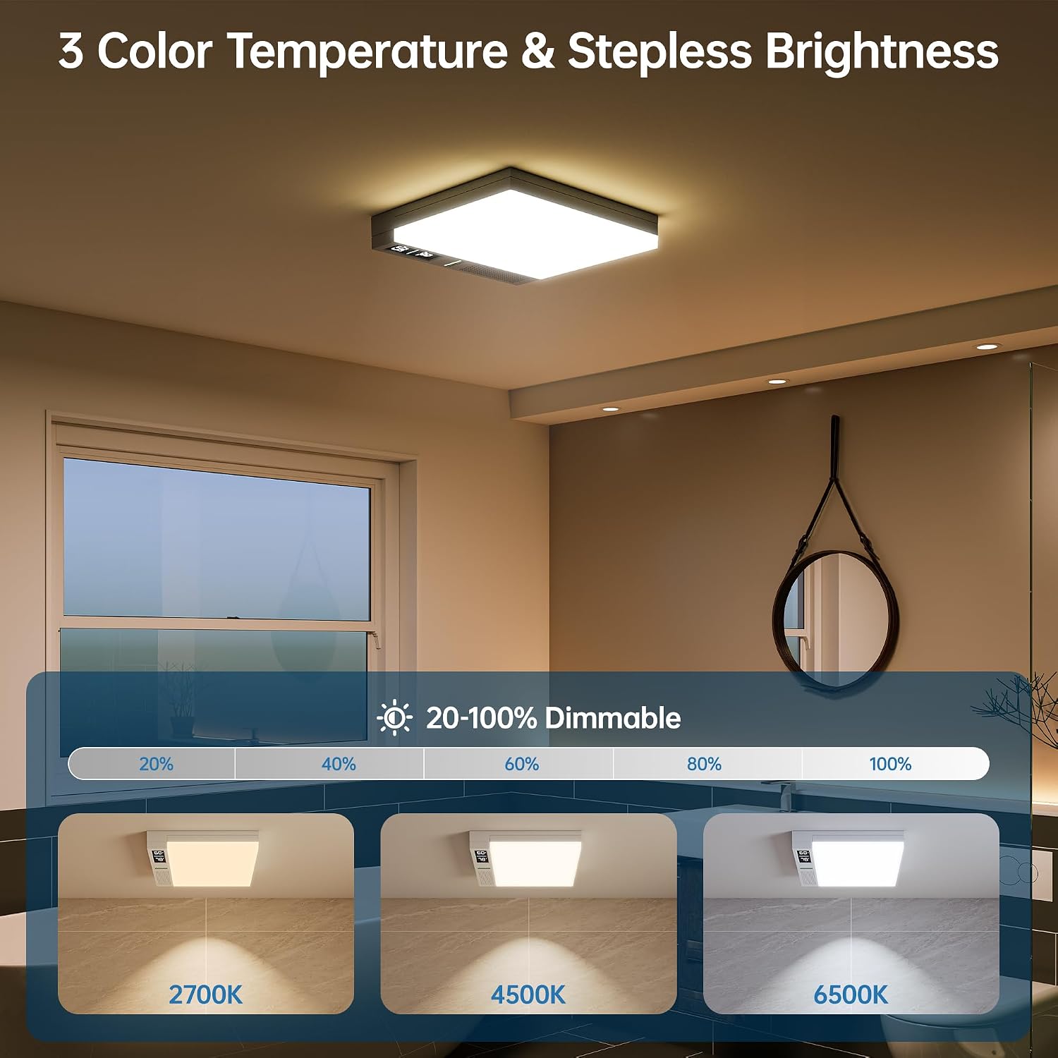 Smart Bathroom Exhaust Fan with Bluetooth Speaker and Light & Humidity Sensor, Powerful 230CFM Exhaust Fan with Alexa/App/Remote Control, Auto-On Humidity & Odor Sensor, 2.0 Sone (Dark Grey)