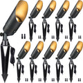 Gardenreet Low Voltage Spotlight - Outdoor Light Fixture 12V AC/DC, Brass Landscape Lights LED Hardwired, Weather Proof Bronze for Flag Wreath Without Bulbs (10 Pack)