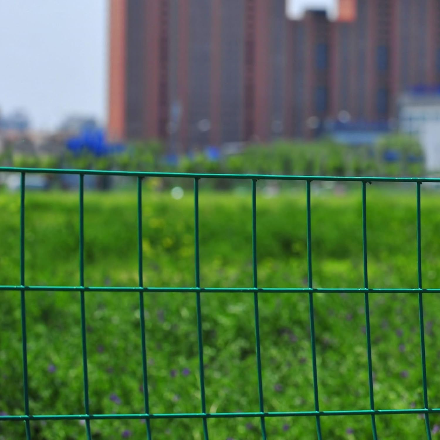 Nuvo Iron Welded Wire Fence Mesh - Rectangular Mesh 4' x 50' - Green Vinyl PVC Coated