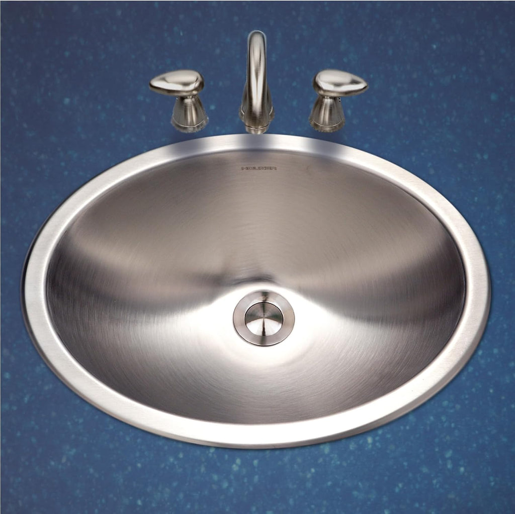 Houzer Opus Stainless Steel Bathroom Sink - 18 inch Undermount Oval Bowl Bathroom Sink without Overflow, Durable & Versatile, Essential for Home & Apartment, Nested 10-Pack - CH-1800-10