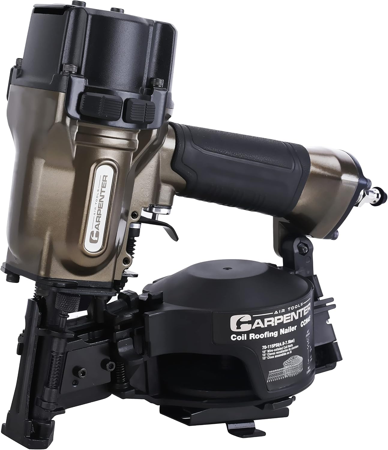 CCN45 7/8' To 1 3/4' 15° Pneumatic Coil Roofing Nailer