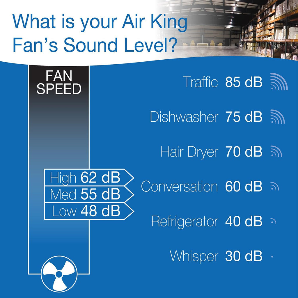 Air King 9320 20-Inch 1/6-Horsepower Industrial Grade Ceiling Mount Fan with 3,670-CFM, Black Finish