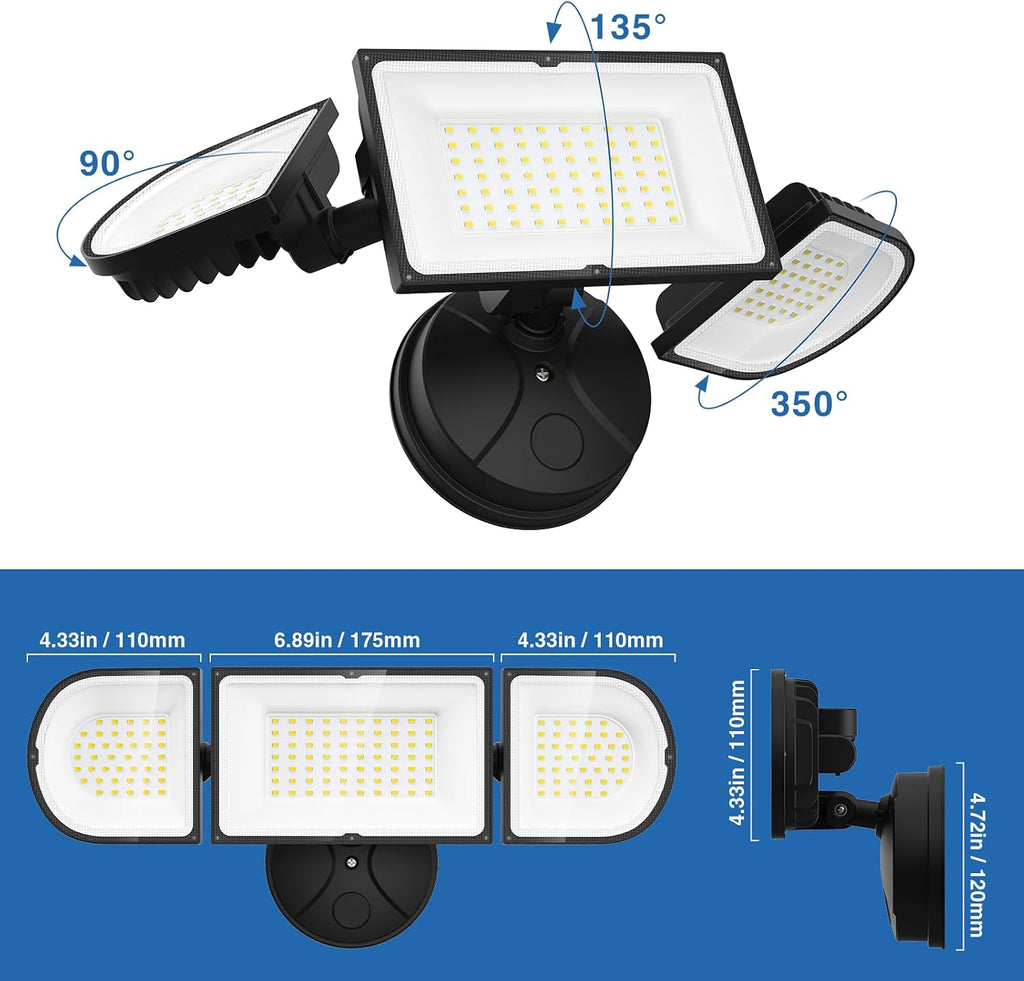 200W Flood Lights Outdoor, 20000LM LED Flood Lights, Switch Controlled Wired Security Outside Lights for House Waterproof IP65, 6500K Outdoor Led Lights for Yard, Garage, Backyard