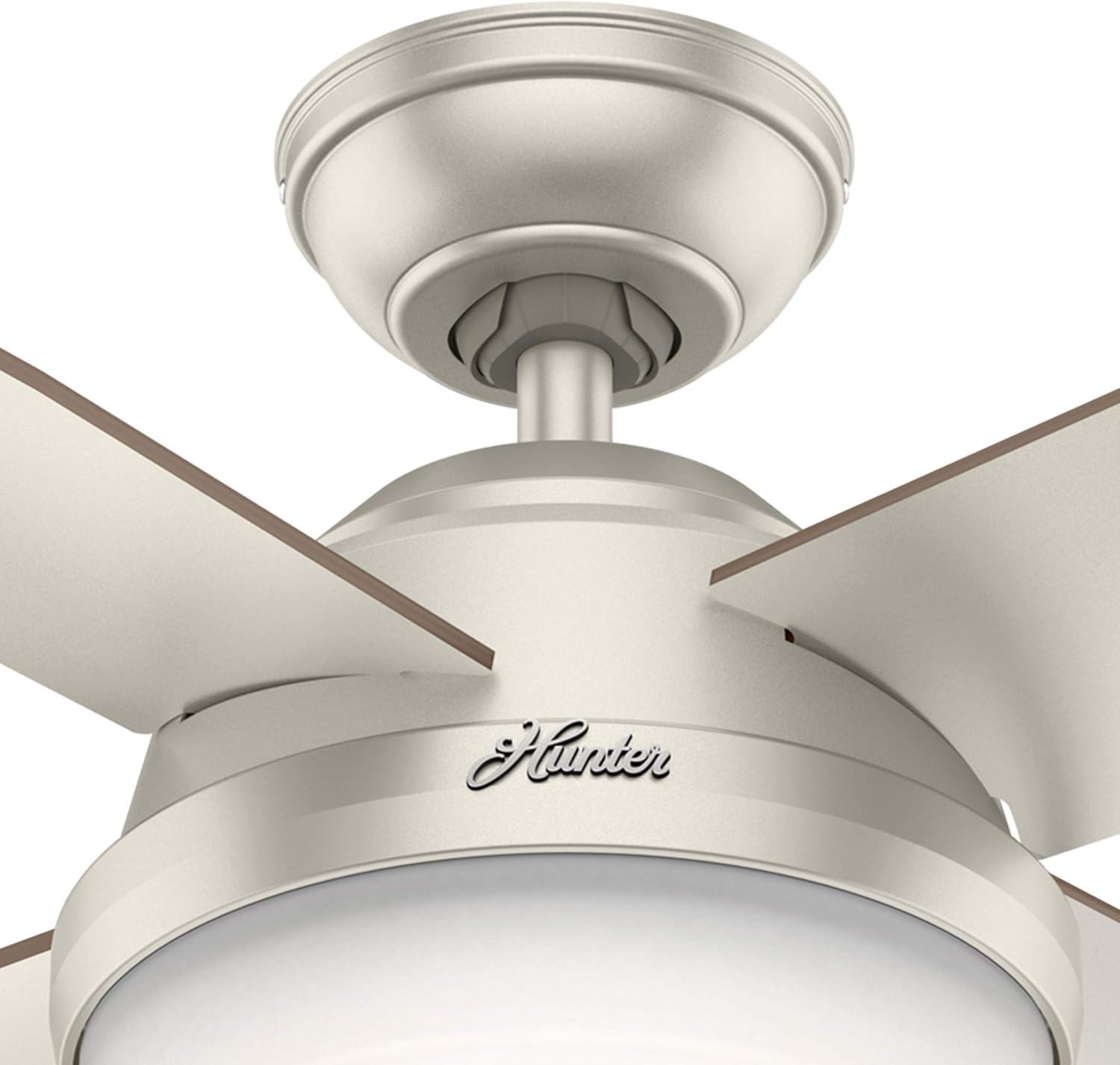 Hunter Fan 52 inch Contemporary Matte Nickel Indoor/Outdoor Ceiling Fan with LED Light Kit and Remote Control (Renewed)