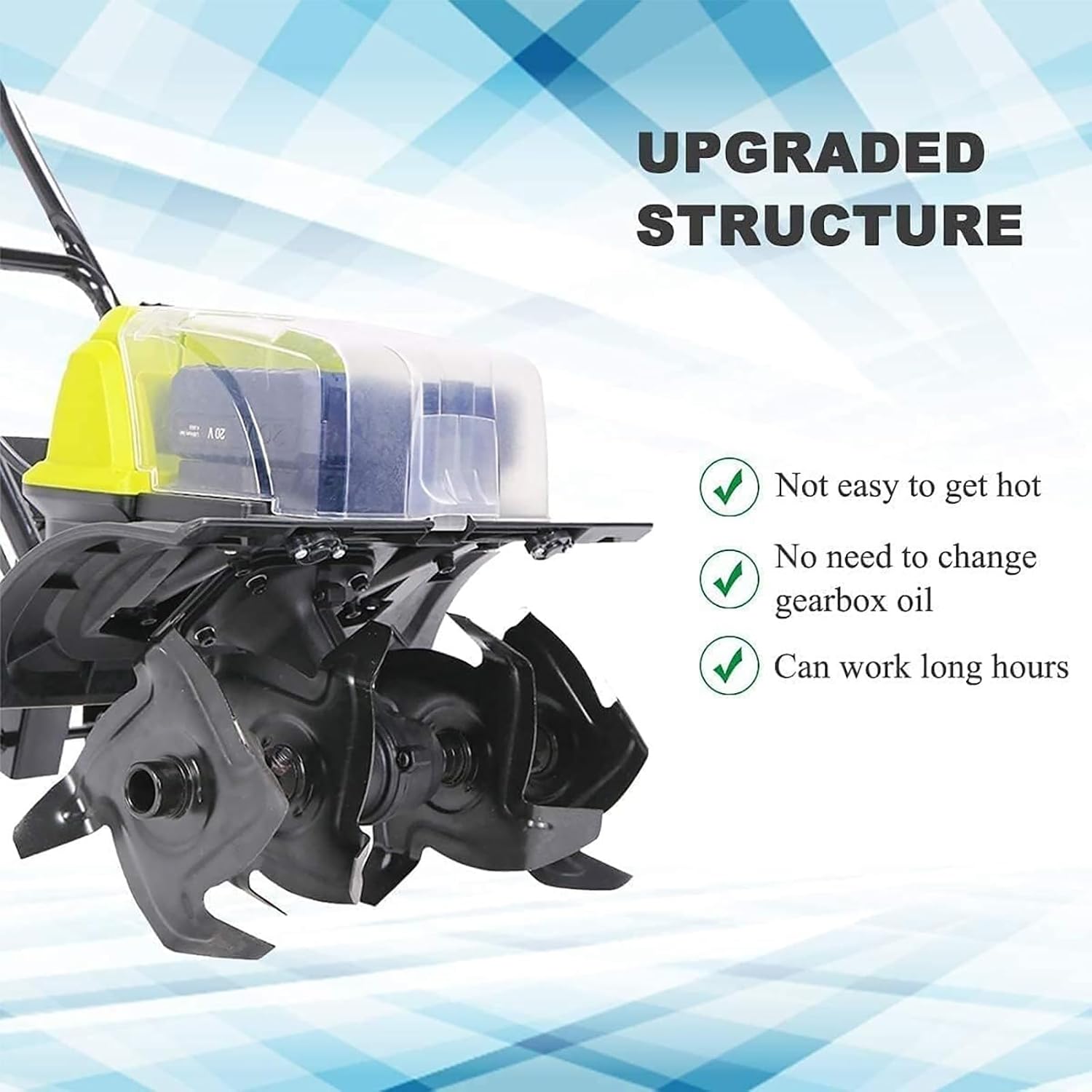 Electric Tillers Rotavator with 2 Batteries,Cordless Cultivator for Ground Preparation,Lawn Aerator for Gardening