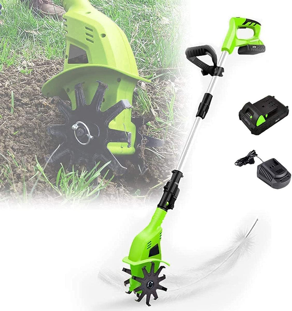 Electric Tiller Cultivator/Rotavator,with 4000Mah Battery Powered,Electric Cordless Hand Tiller Soil Cultivator,Gardening Tool Cultivation Machine for Allotment, Lawn, Garden
