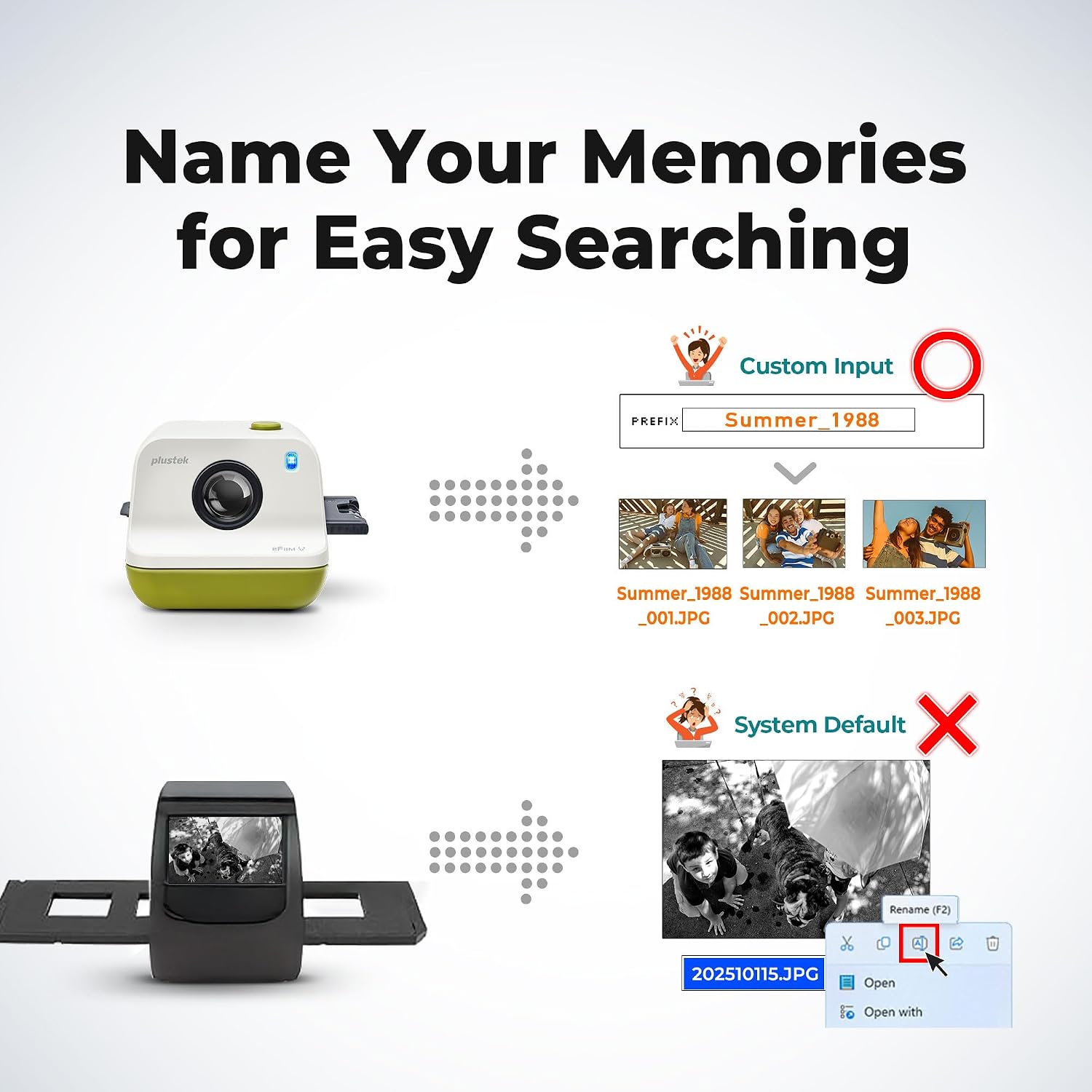 Plustek eFilm V - Slide & Negative Scanners, Quickly Convert 35mm / 110 / APS to Digital - Supports Mac and Windows OS