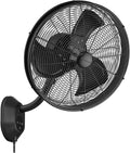 Honeywell Wall Fan, Oscillating Outdoor Wet-Rated Cooling Unit with Remote, Matte Black - Powerful Airflow for Patios, Garages, or Workshops