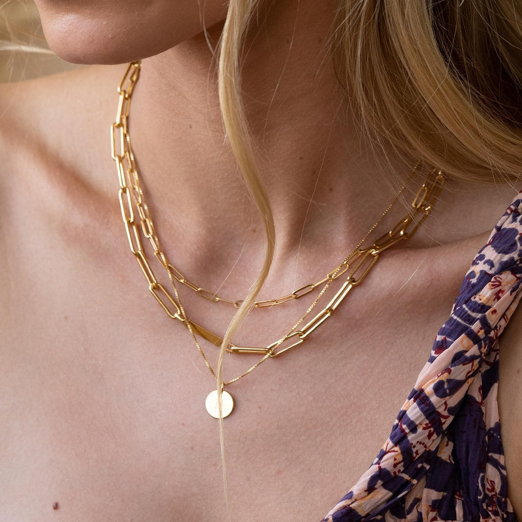 OAK & LUNA - Choose Your Style Women's Chain - Sterling Silver, 18K Gold Plated, Gold Vermeil, 14K Solid Gold - Bobble, Paperclip, Herringbone, Gourmette, Rope, Texture, Pearl, Cable, Mirror, Box, Twist - Custom Length
