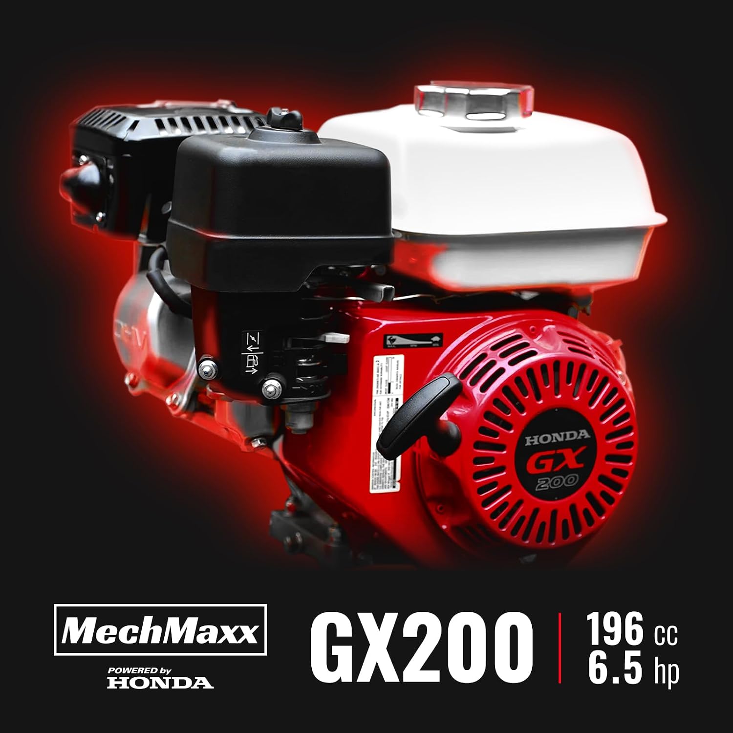 MechMaxx 4'' inch Honda 196cc 6.5HP Gasoline Engine Powered Towable Wood Chipper Shredder with Tow Bar, 4' Max Chipping Diameter Capacity, Emergency Stop Button, Model GS650