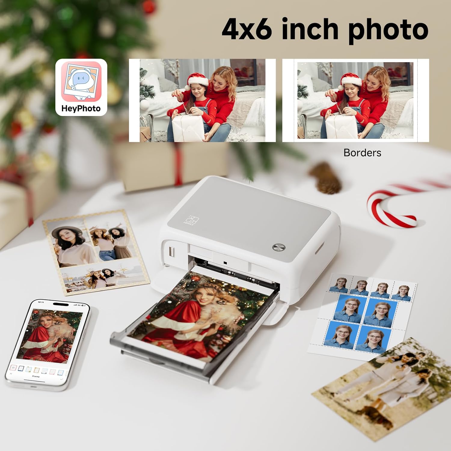 HPRT 4x6 Photo Printer, Full Color Photo Printer for Phone/Laptop/MacBook, Support Wi-Fi Connection, AR Video Printing, Thermal Dye Sublimation (10 Sheets Photo Paper Included)