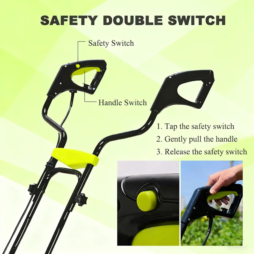 Electric Cordless Rotavator,Battery Powered Garden Tiller Cultivator,Adjustable Handle Height Cultivator,36cm Tilling Width,36cm Working Depth,Depth 18cm for Gardening
