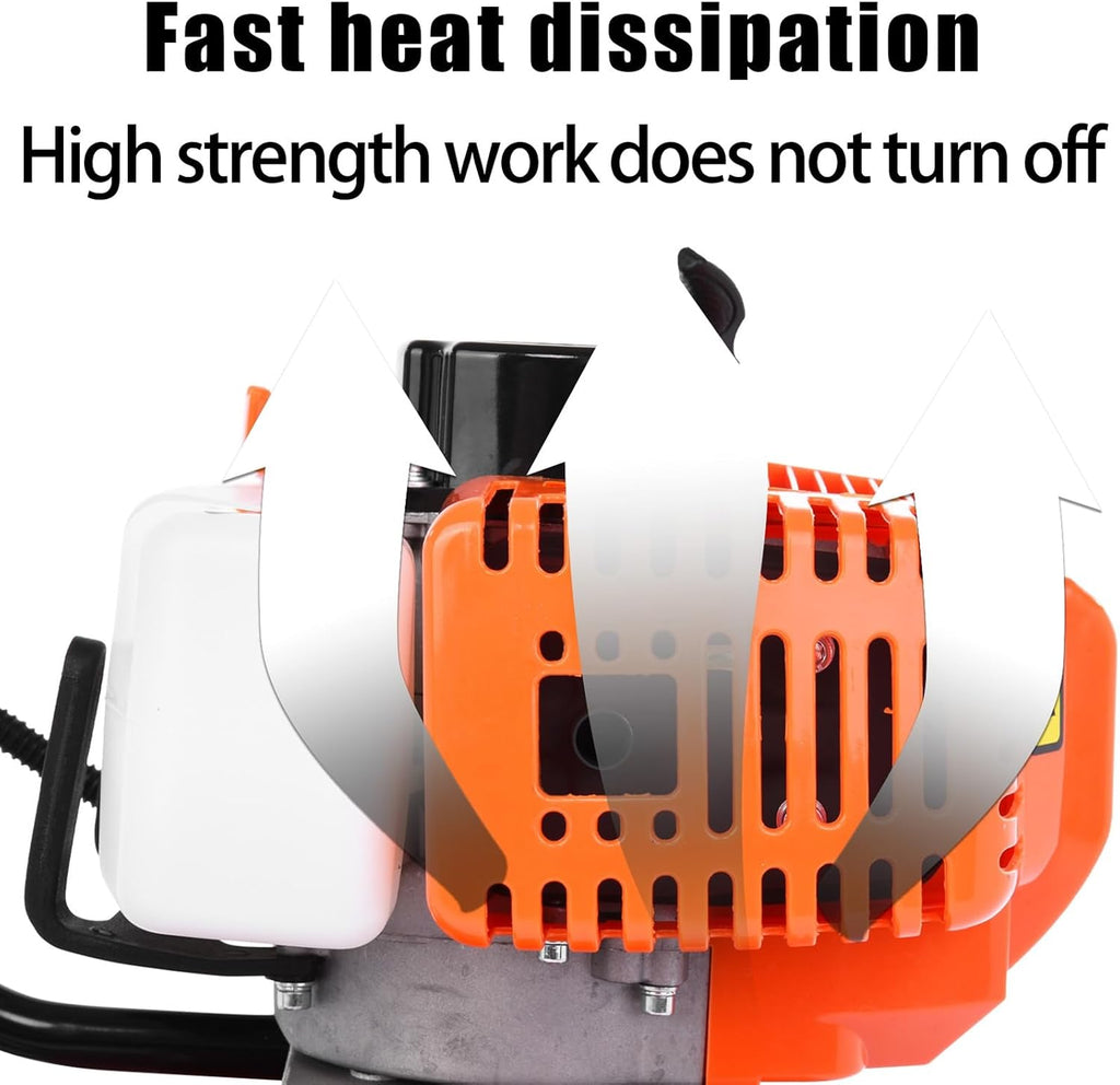 Upgrade Garden Tiller, 2 Stroke Gas Tiller, 9000RPM 1.2L Tiller for Gardening, 3HP/1.65kW Rototiller Gas Powered Garden Tiller,Tiller Cultivator for Farm Plant & Lawn Ploughing, Weeding Orange