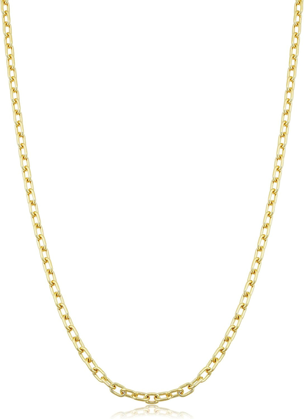 14k Yellow Gold Filled 3 mm Parallel Cable Link Chain Necklace for Women (16, 18, 20, 24 or 30 inch)