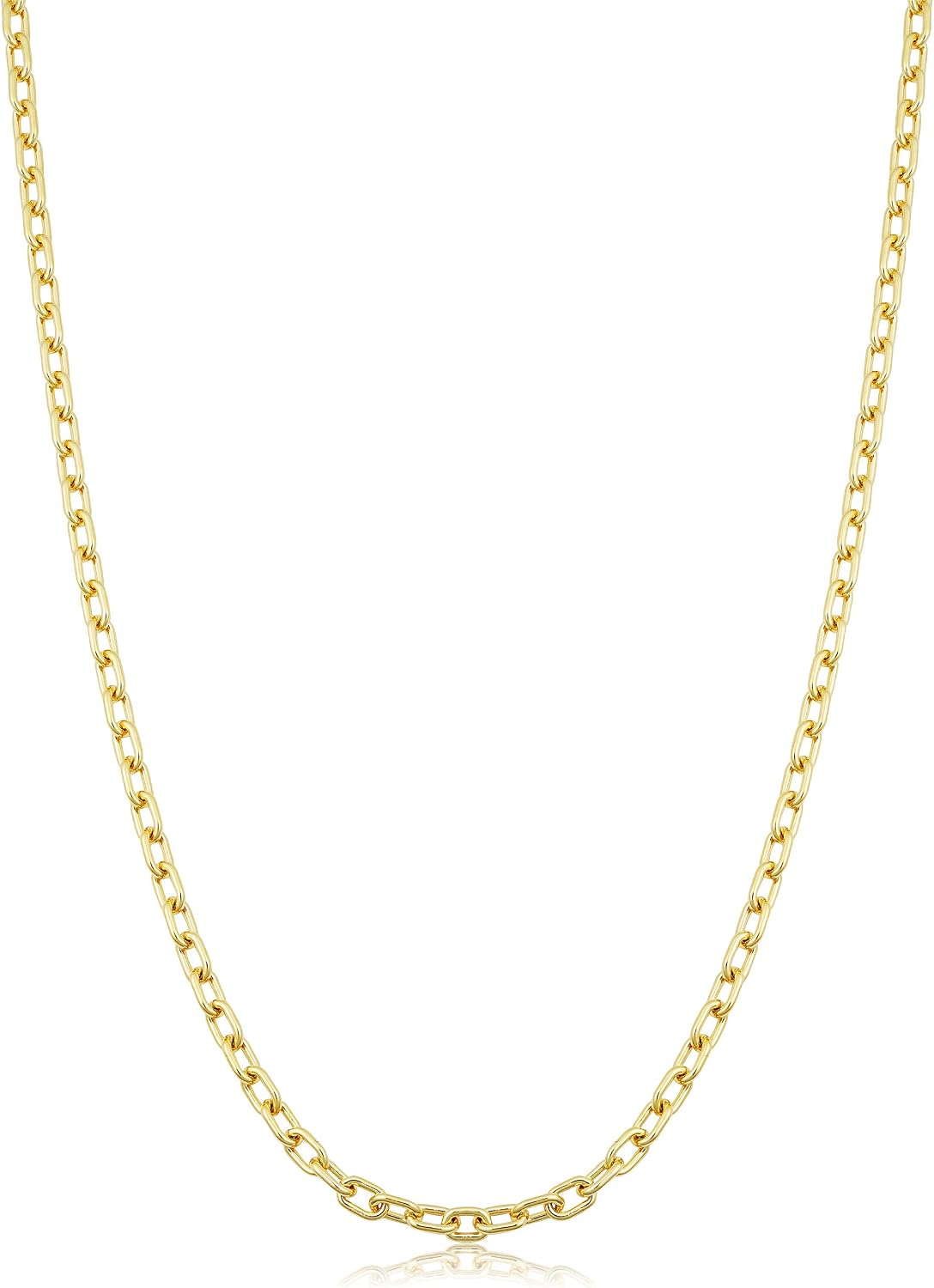 14k Yellow Gold Filled 3 mm Parallel Cable Link Chain Necklace for Women (16, 18, 20, 24 or 30 inch)