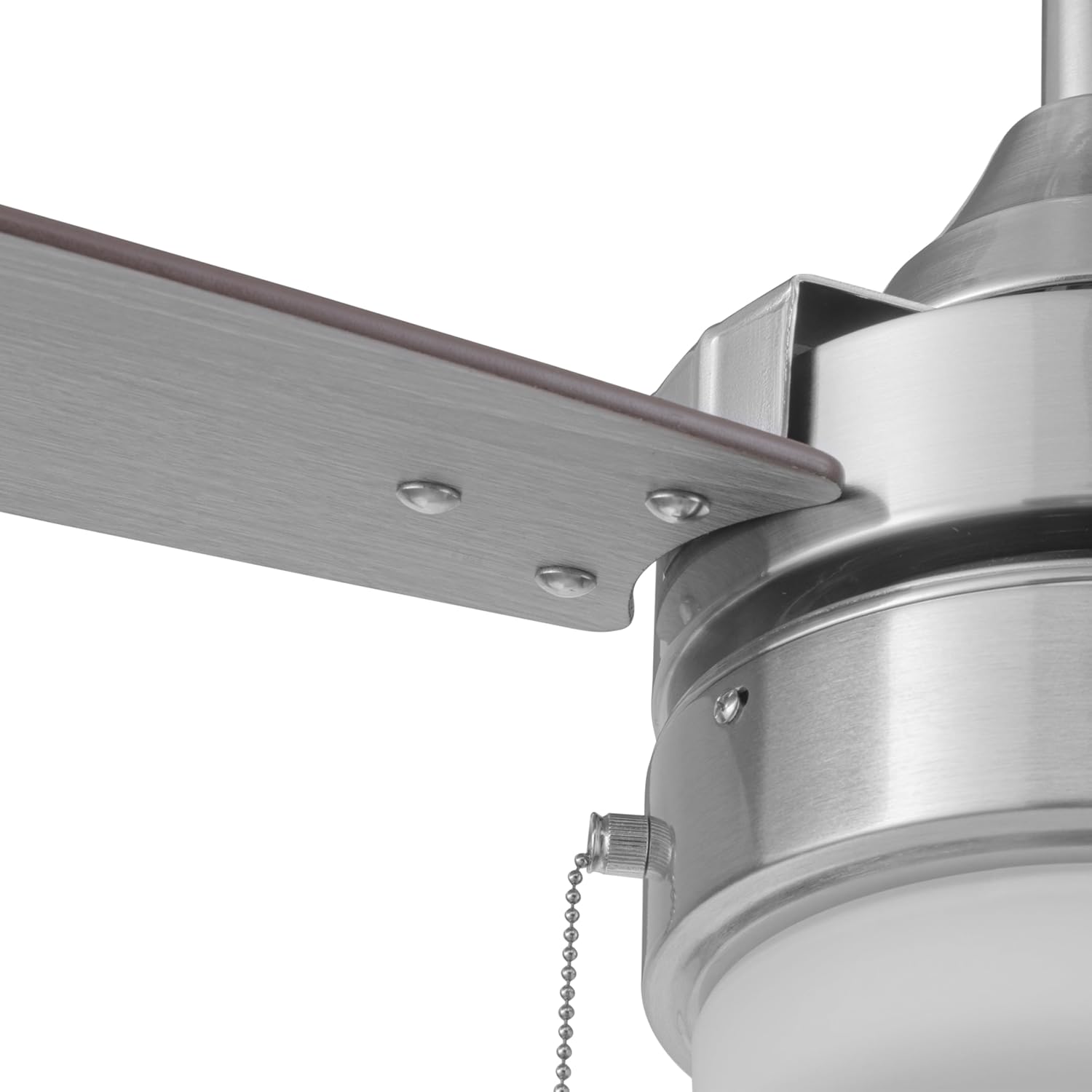 Honeywell Ceiling Fans Berryhill, 48 Inch Ceiling Fan with Color Changing LED Light, Pull Chain, Dual Mounting Options, 3 Dual Finish Blades, Reversible Airflow - 51857-01 (Brushed Nickel)