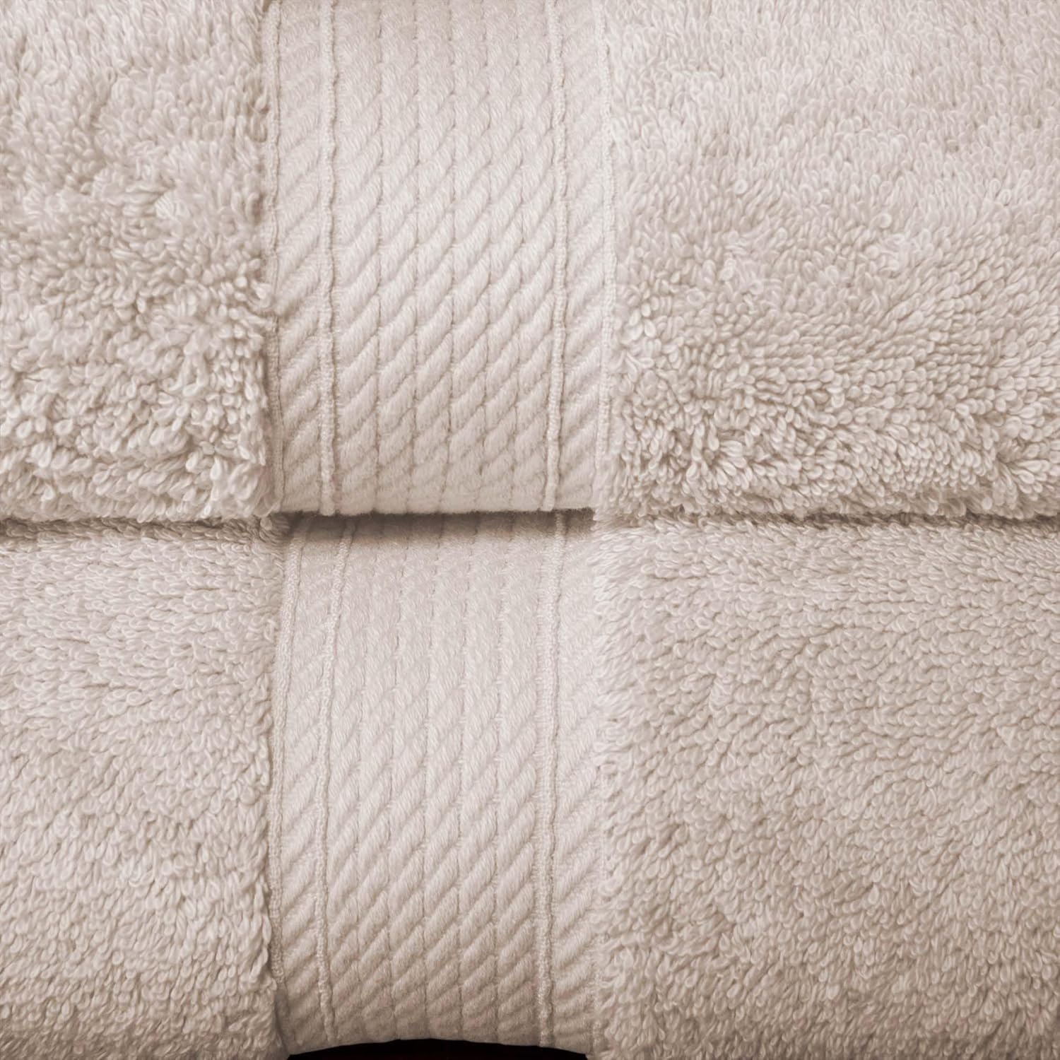 SUPERIOR Egyptian Cotton Ultra Plush & Absorbent, 10 Piece Set, Stone | Quick Dry, Soft Luxury Towel Set, Bath Essentials, Guest Bath, Spa, 2 Bath, 4 Hand, 4 Face Towels, Madeline Towels