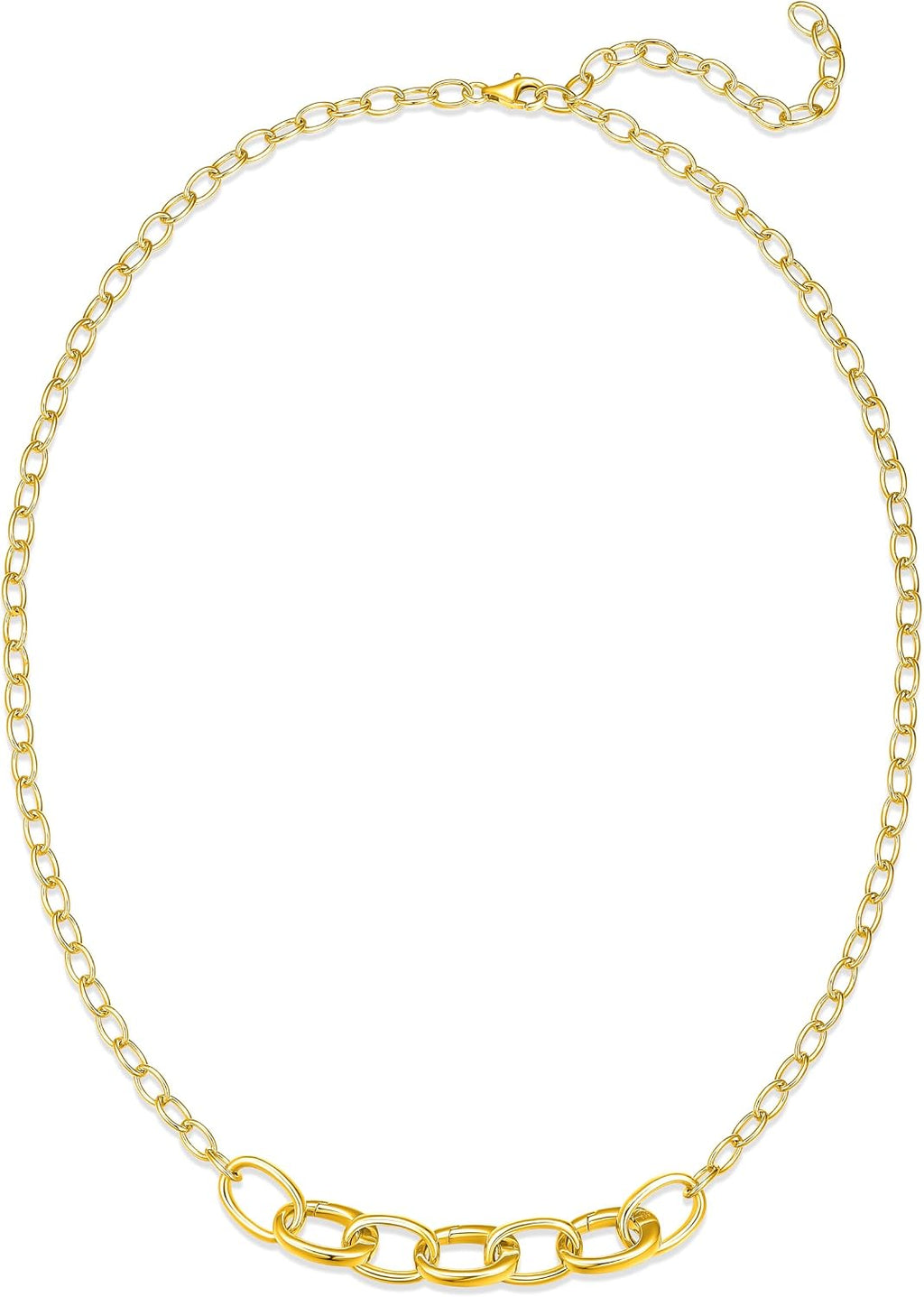 SCAMPER & CO .925 Sterling Silver Rhodium or 18k Yellow Gold Plated Carabiner Charm Necklaces for Women - Hypoallergenic Compatible Charms Sterling Silver Necklace for Women Modern Carabiner Design