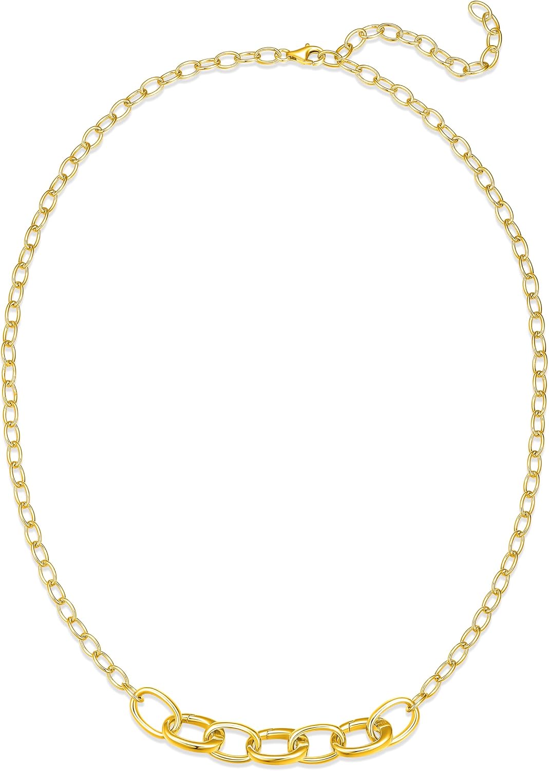 SCAMPER & CO .925 Sterling Silver Rhodium or 18k Yellow Gold Plated Carabiner Charm Necklaces for Women - Hypoallergenic Compatible Charms Sterling Silver Necklace for Women Modern Carabiner Design