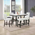 New Classic Furniture Carissa 6-Piece Wood Rectangle Counter Set in Stone