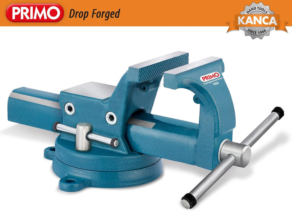 KANCA PRM-180,PRIMO PARALLEL VISE With 360° Rotating Swivel Base,Drop-Forged Bench Vise,Jaw Opening(Max) 7.2 INCH,Strong Hand Tools and Machinist Vise,Tools & Home Improvement Product,Blue Color(7.2')