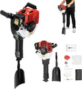 52CC 2 Stroke Trencher Digger Machine, 1900W Gas Powered Tree Digger Portable Tree Excavator Handheld Planting Shovel Adjustable Digging Machines w/0.3GAL Fuel Tank for Gardens Forestry Seedlings