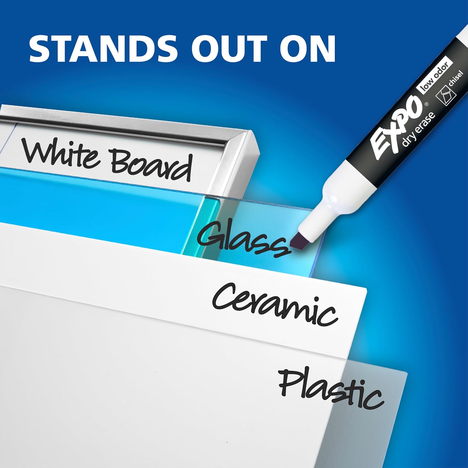 EXPO Dry Erase Markers, Low Odor Ink, Black, Chisel Tip, Whiteboard, Calendar, Organization, Essential Supplies for Office, School, Classroom, Teachers (Pack of 144)