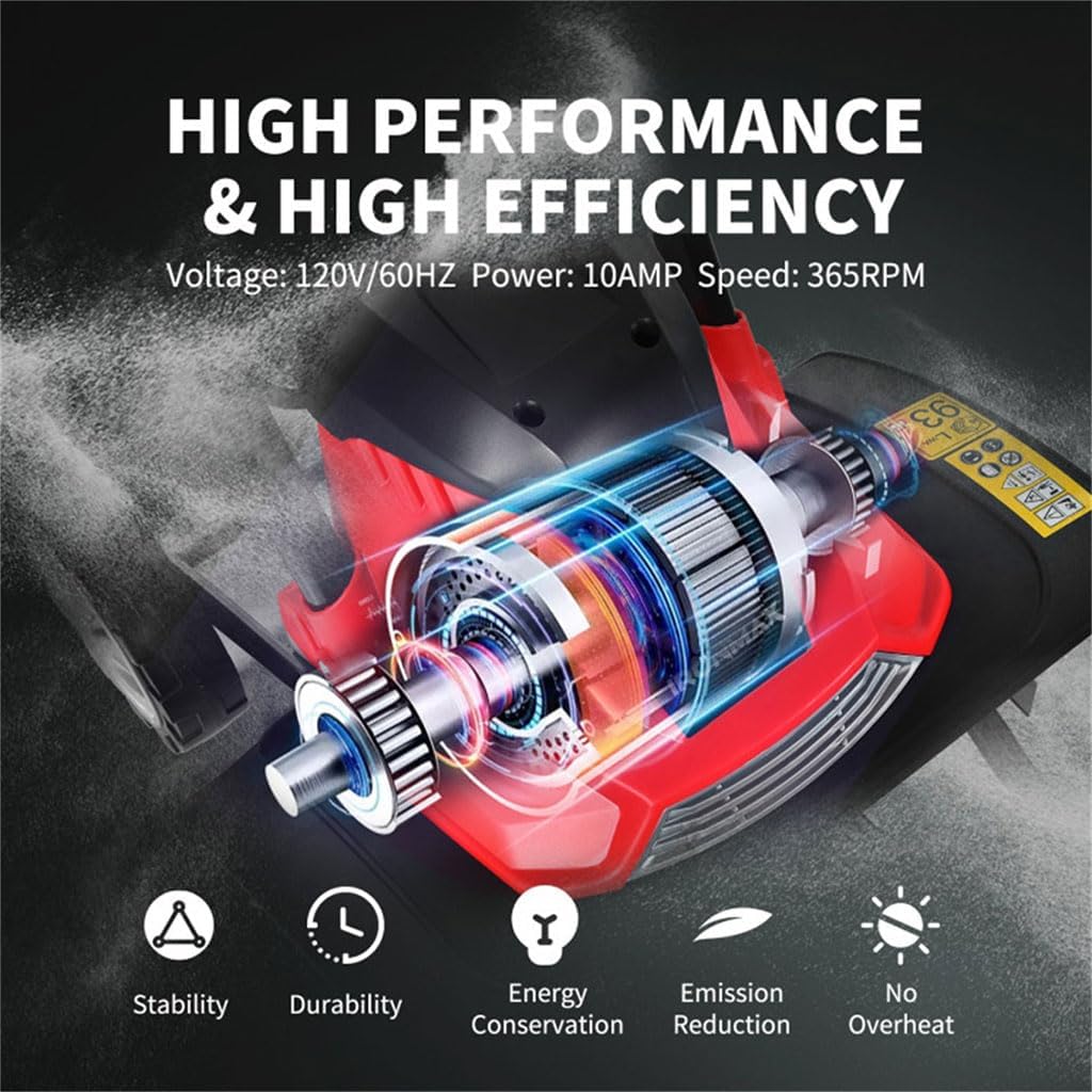 14' Electric Tiller Corded, 10 Amp Foldable Electric Rototiller with Adjustable Wheels Electric Garden Rototiller, for Gardening,Dynamical Brushless Motor Enable Smooth Workflow
