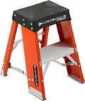 Louisville Ladder 2-Foot Fiberglass Step Stool Industrial, 375-Pound Load Capacity, Type IAA, FY8002