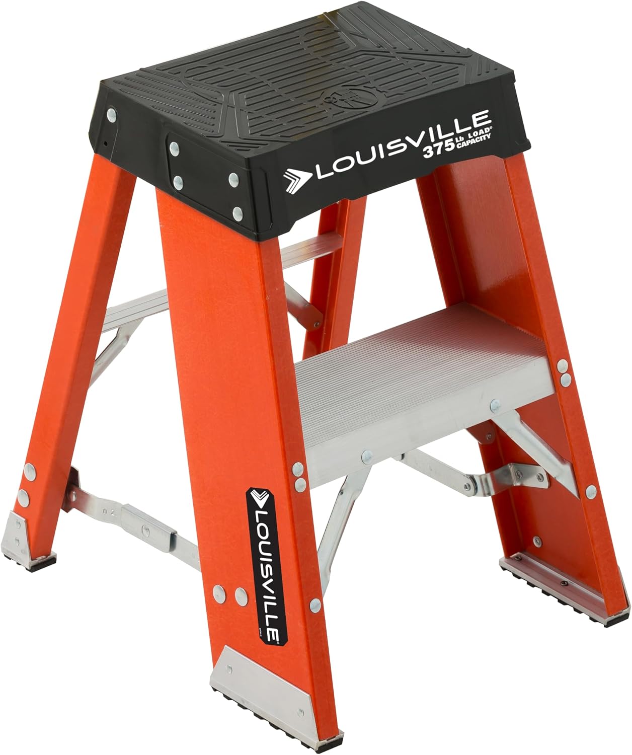 Louisville Ladder 2-Foot Fiberglass Step Stool Industrial, 375-Pound Load Capacity, Type IAA, FY8002