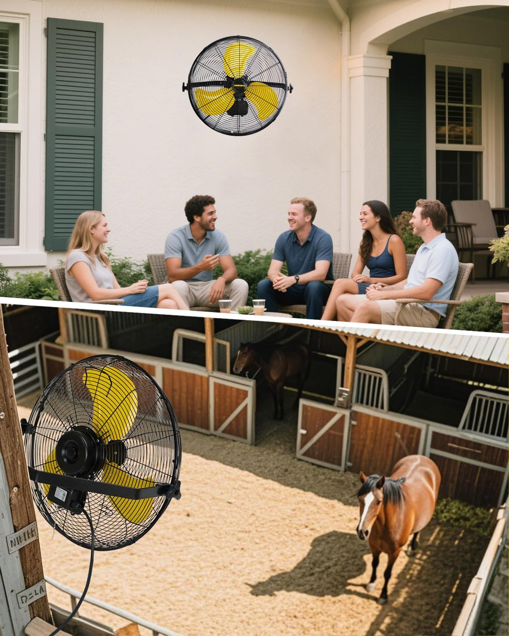 VENTISOL 20 Inch Waterproof Wall Mount Fan, Barn Fan with Sealed Motor 3-Speeds 4650 CFM Heavy Duty for Home, Workshop, Industrial, Barn, Greenhouse, ETL Listed