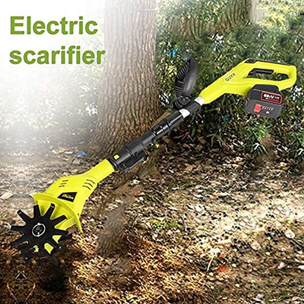 20V Cordless Electric Scarifier Handheld Rotavator Portable Electric Tiller with Rechargeable Battery, 16cm Working Depth, for Gardens