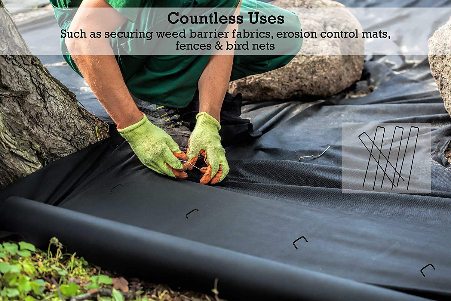 Sandbaggy 9-inch Extra Long Landscape Staples - Galvanized Anchors ~ Great for Soft Sandy Soil (1000 Staples)