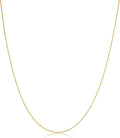 Kooljewelry 10k Yellow Gold 0.6 mm Diamond-cut Cable Chain Necklace (16, 18, 20 or 24 inch)
