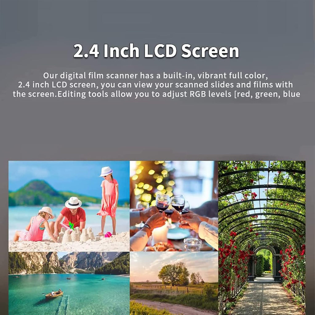 Digital Film & Slide Scanner, All-in-One 22MP Film Scanner, Convert Color & B &W 35mm, 110Film Negatives Slides/Photo/Document/Business Card to JPEG Digital Photos,Black
