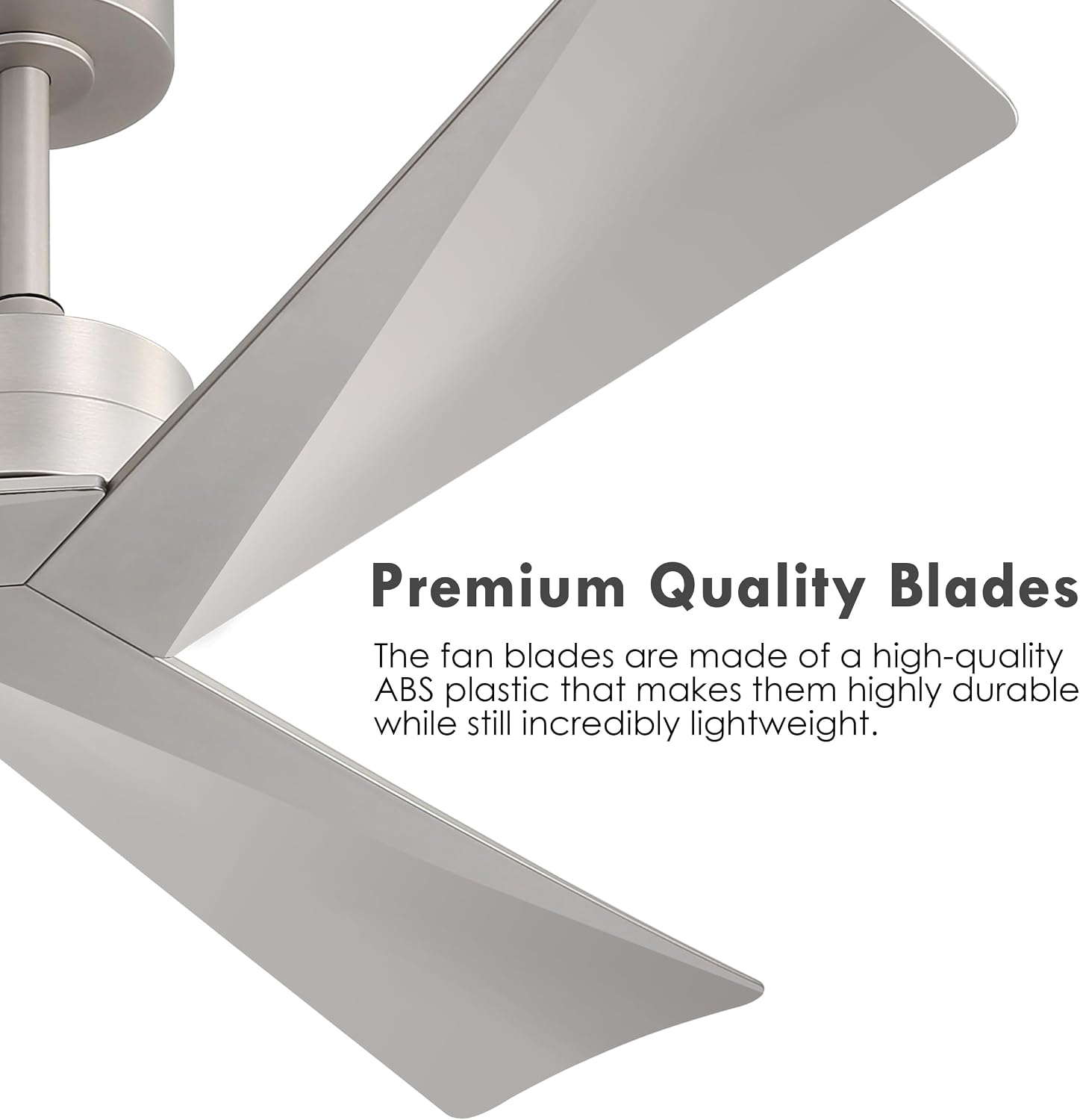 WINGBO 52' DC Ceiling Fan without Lights, Bruhsed Nickel Ceiling Fan with Remote, 3 ABS Plastic Blades, 6 Speed Reversible DC Motor, Ceiling Fans No Light for Kitchen Bedroom Living Room