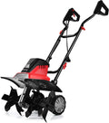 13.5 Amp Electric Tiller, Corded Rototiller Tool w/ Foldable Handle & 6 Tines, 17.7-Inch Tilling Width, Lightweight Garden Cultivator for Lawn Digging Soil