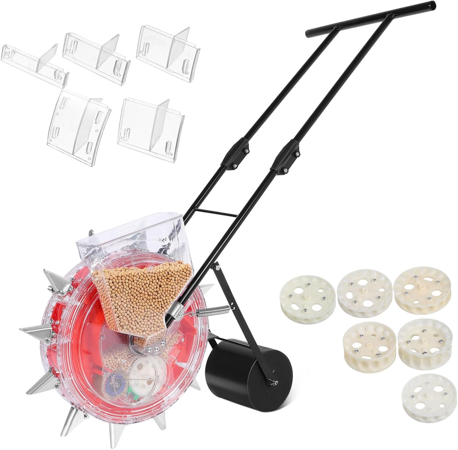Toddmomy Hand-Push Planter Precision Roller Multi-Function Garden Tool for Sowing and Fertilizing Efficient Manual Rolling for Corn and Vegetables