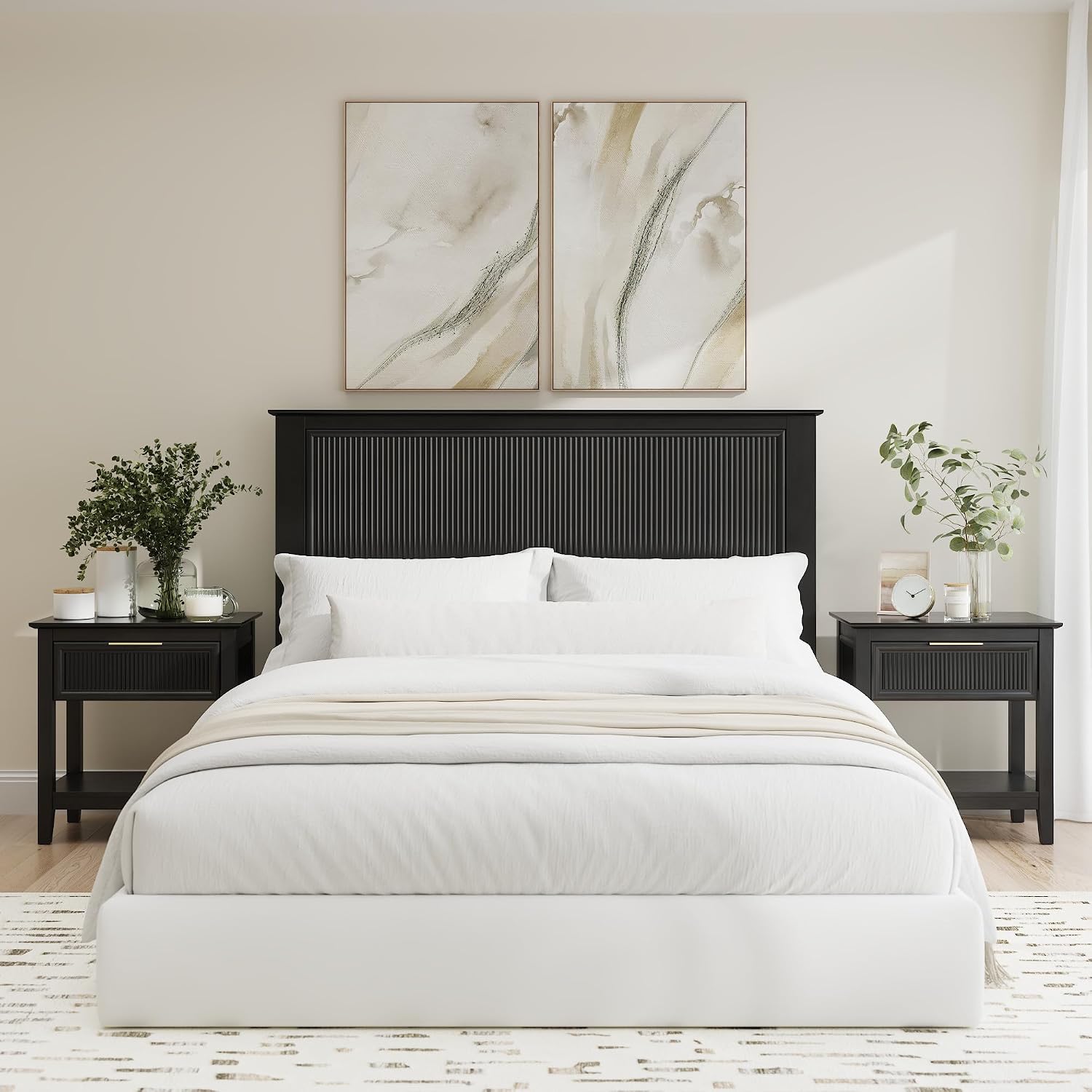 Bush Home 3 Drawer Dresser - Set of 2, Bedroom Furniture and Storage, Camille Collection, Onyx Birch