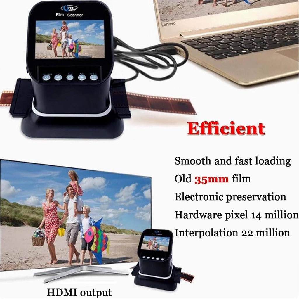 Slide Negative Scanner,22MP High Resolution Film Slide Scanner Negative Scanner, 4.3' LCD All-in-One Digital Converter with 128MB Memory for Old Photo Slides & Films