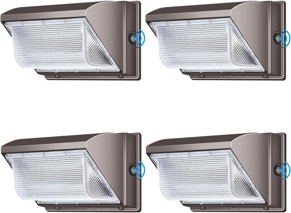 ledmo LED 120W Wall Pack Light with Photocell, Dusk to Dawn Outdoor Commercial Security Lighting, 5000K IP65 Waterproof 15840LM 4 Pack